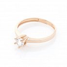 Золотое помолвочное кольцо с фианитом к05848 от ювелирного магазина Оникс - 1