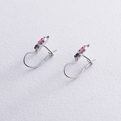 Детские серебряные серьги "Божьи коровки" (эмаль) 121776р №3