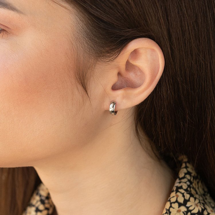 Сережки - кільця у сріблі 7074 від ювелірного магазину Онікс - 3