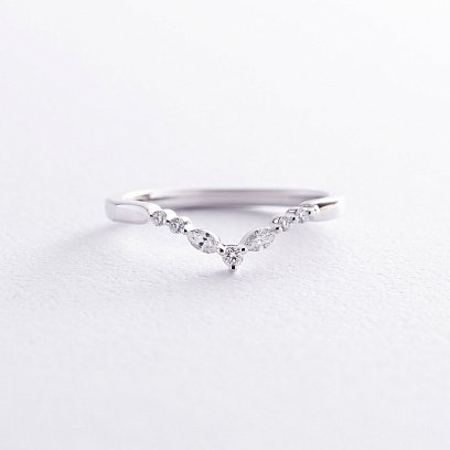 Каблучка в білому золоті з діамантами кб0482nl №3