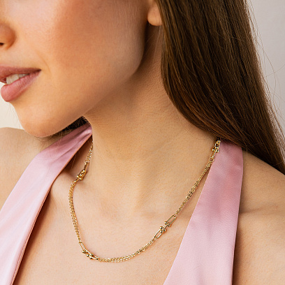 Колье "Фантазия" в желтом золоте кол02664 №2