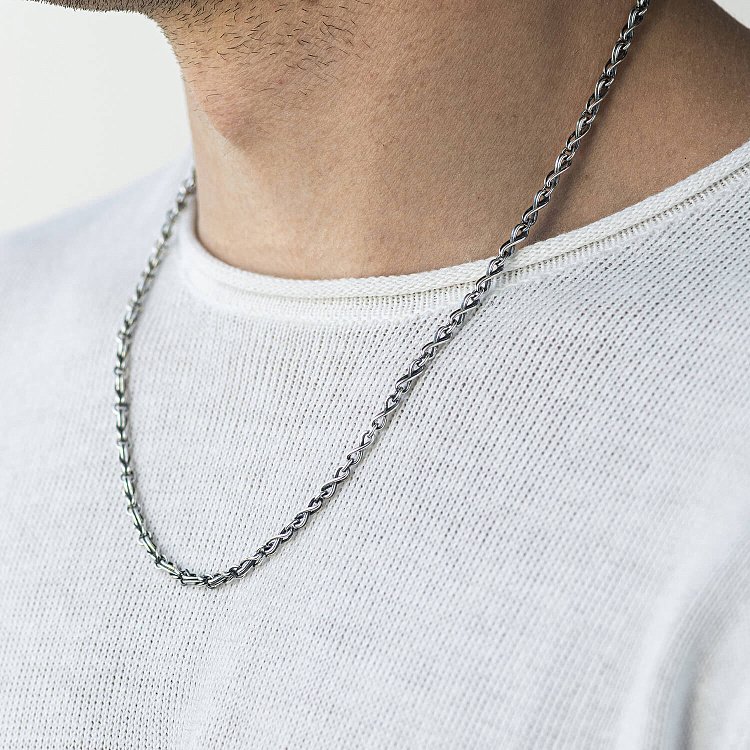 Чоловічий срібний ланцюжок "Нескінченність" 15156 від ювелірного магазину Онікс - 1