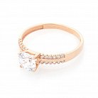 Помолвочное золотое кольцо с фианитами к03015 от ювелирного магазина Оникс - 1