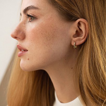 Прямоугольные серьги "Lydia" (желтое золото) с08681 №2