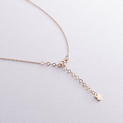 Кольє "Сердечко" з синт. опалом (жовте золото) кол02412 №8