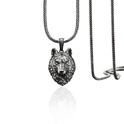 Серебряный кулон "Дикий волк" 133195 №3