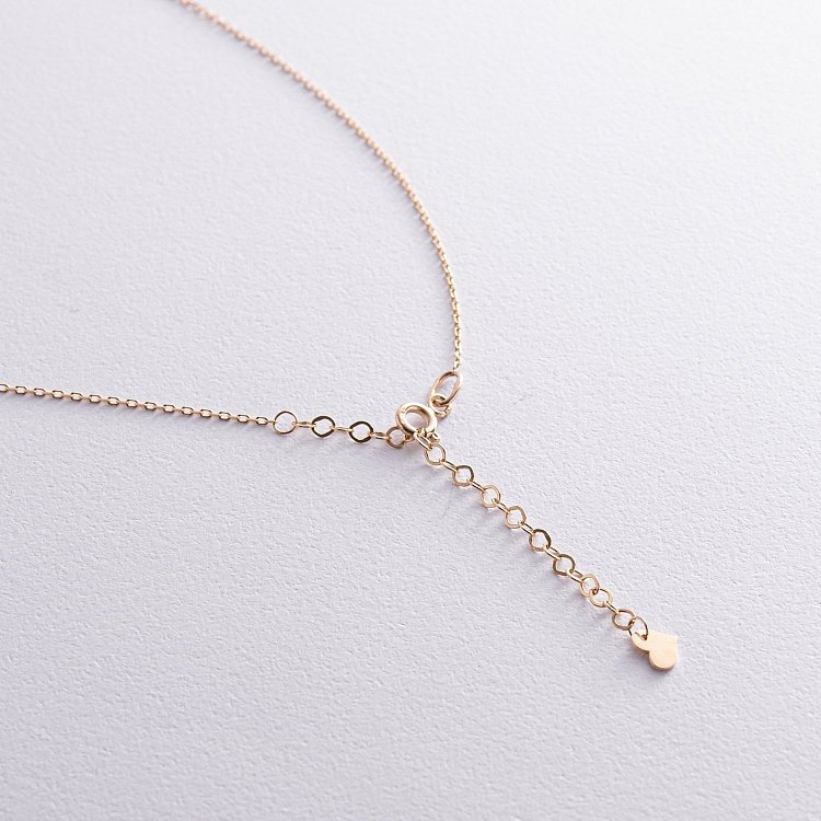 Кольє "Сердечко" з синт. опалом (жовте золото) кол02412 від ювелірного магазину Онікс - 7