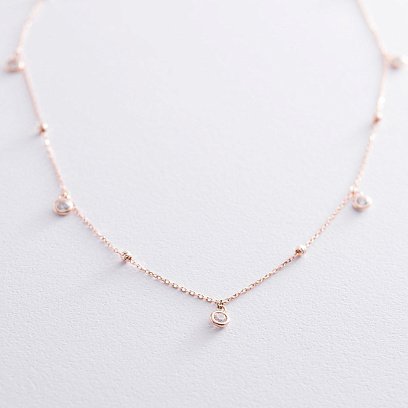 Кольє в червоному золоті з фіанітами кол01634