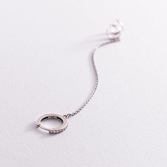 Серебряная серьга - каффа 4999 №4