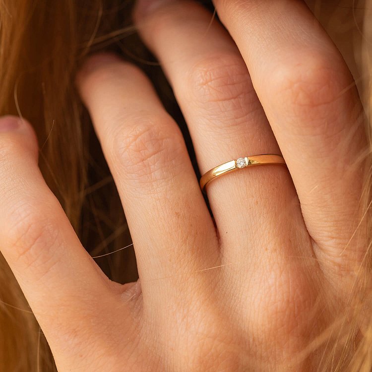 Кольцо с бриллиантом в желтом золоте кб0554м от ювелирного магазина Оникс - 3