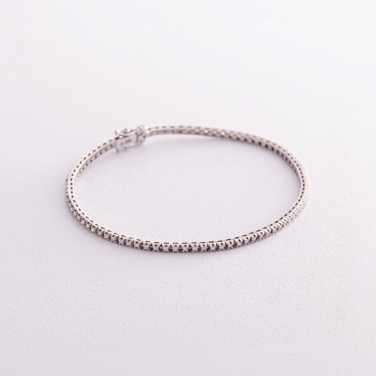 Браслет Теннис в белом золоте с белыми бриллиантами 518741501 от ювелирного магазина Оникс