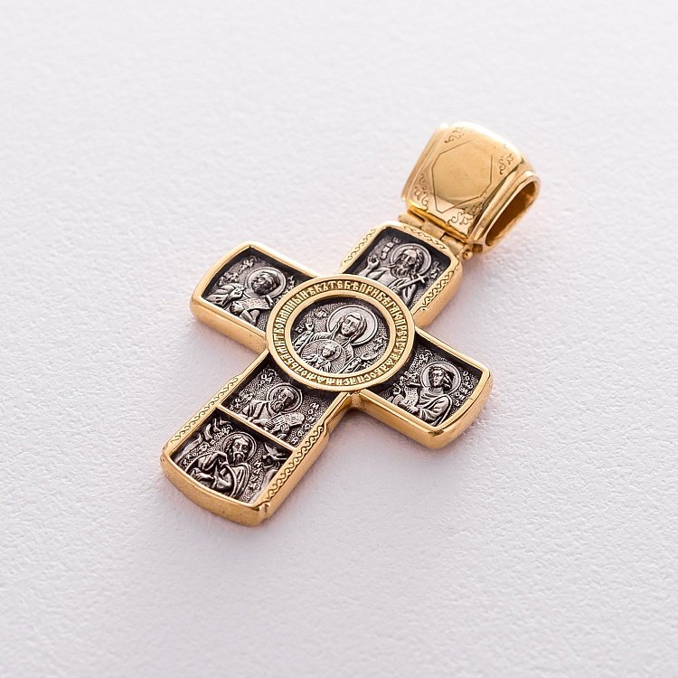 Православний Хрест "Розп'яття Христове. Ікона Божої Матері Знамення з пророками" 132905 від ювелірного магазину Онікс - 5