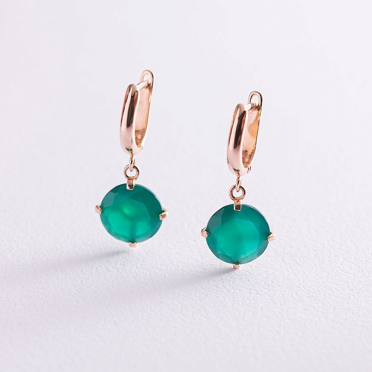 Золоті сережки "Захоплення" з оніксом с05294 від ювелірного магазину Онікс