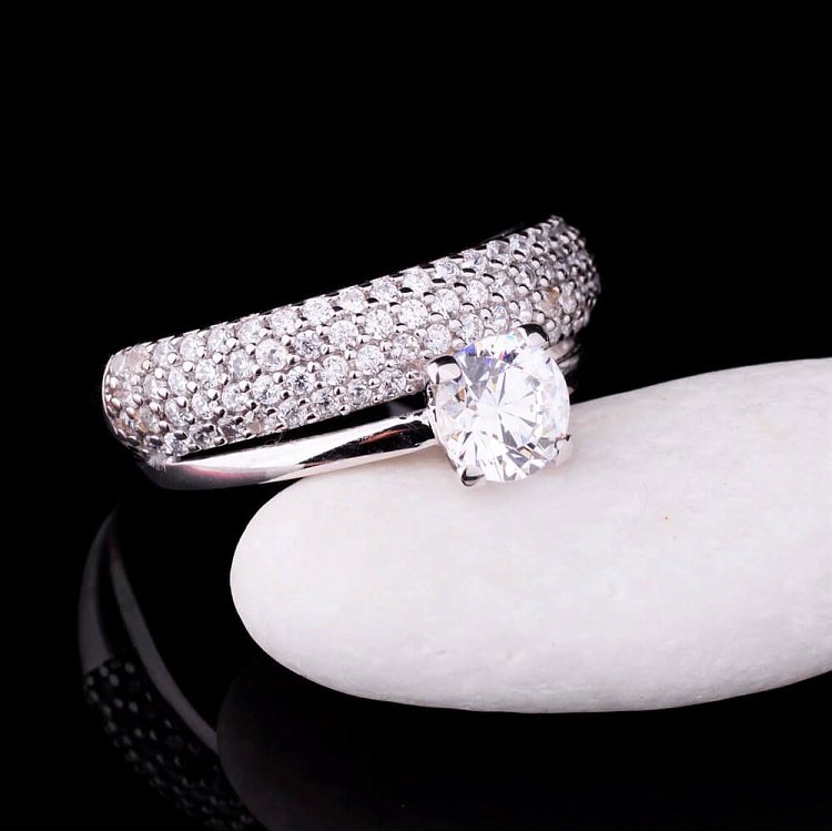 Помолвочное кольцо (фианиты) к03465 от ювелирного магазина Оникс - 3