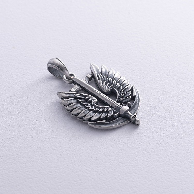 Срібний кулон "Захисник України" 1279 від ювелірного магазину Онікс - 6