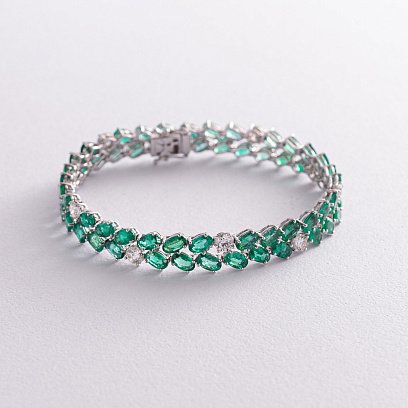 Золотий браслет з смарагдами і діамантами бб0027nl