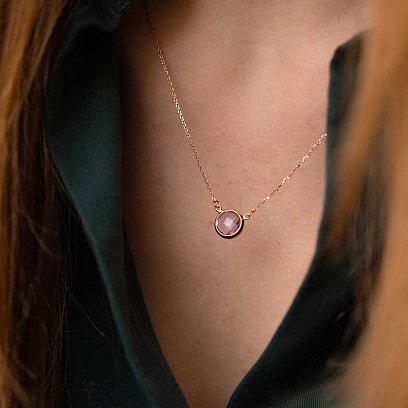 Золотое колье с аметистом кол01343 №2