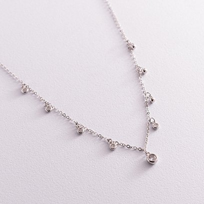 Серебряное колье с фианитами 18653 №2