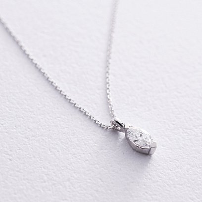 Золотое колье с одним камнем (бриллиант) колб0105z №4