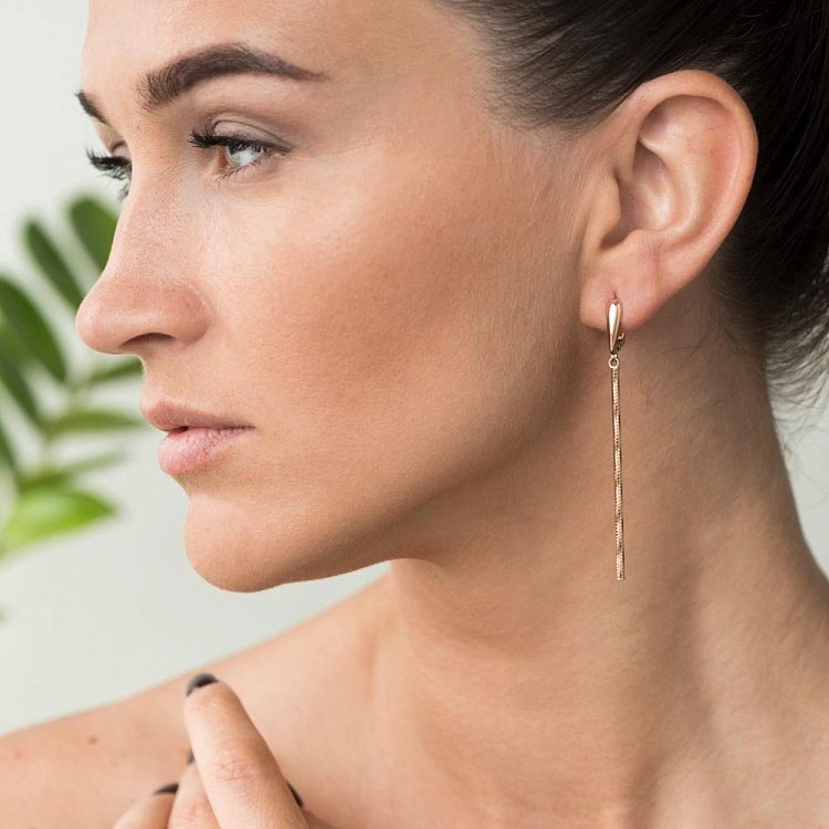 Золоті сережки на англійській застібці с05367 від ювелірного магазину Онікс - 5