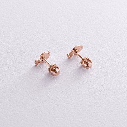 Золоті сережки - пусети "Равлики" з діамантами 317262421 №5