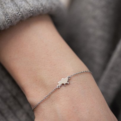 Браслет "Карта Украины" в белом золоте з2092б №2