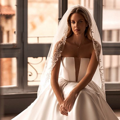 Срібне кольє з фіанітами 181096 №9