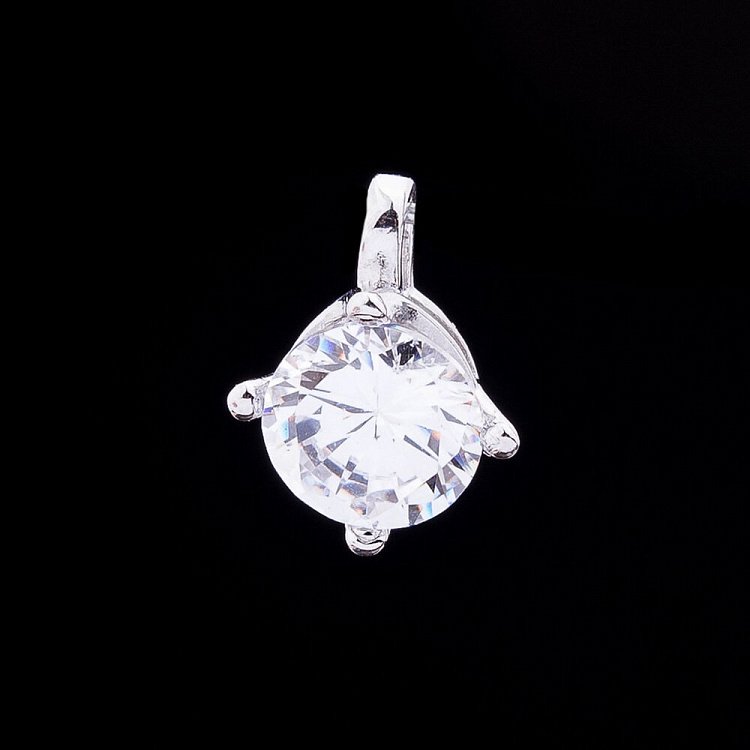 Серебряная подвеска с фианитом 132237 от ювелирного магазина Оникс