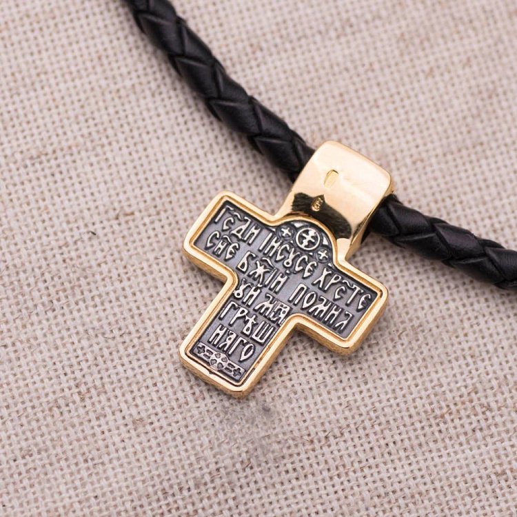 Срібний хрест з позолотою 132396 від ювелірного магазину Онікс - 3