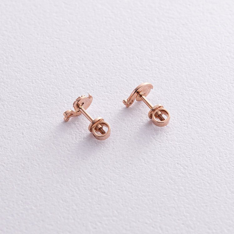 Золоті сережки - пусети "Равлики" з діамантами 317262421 від ювелірного магазину Онікс - 4