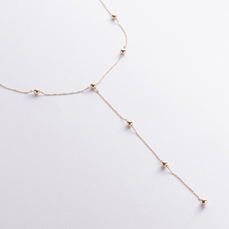 Кольє 2 в 1 "Шарики" у жовтому золоті кол01980 від ювелірного магазину Онікс