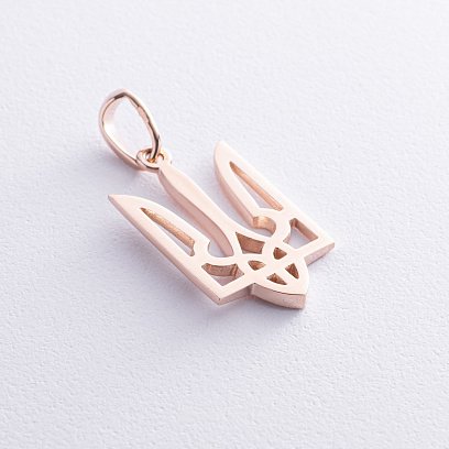 Золота підвіска "Герб України - Тризуб" п03681 №3