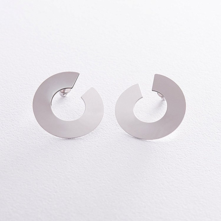 Сережки-пусети "Запаморочення" в білому золоті с06679 від ювелірного магазину Онікс - 1