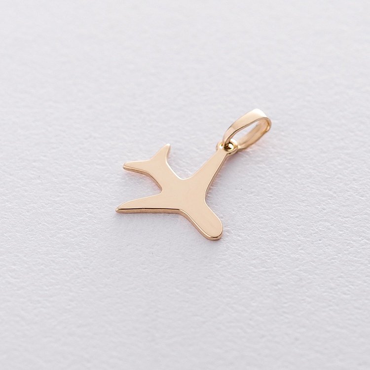 Золотая подвеска "Самолет" п03297 от ювелирного магазина Оникс