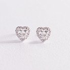 Золоті сережки - пусети "Сердечки" з діамантами сб0381z от ювелирного магазина Оникс