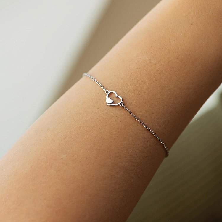 Срібний браслет "Сердечко" 2093 від ювелірного магазину Онікс - 1