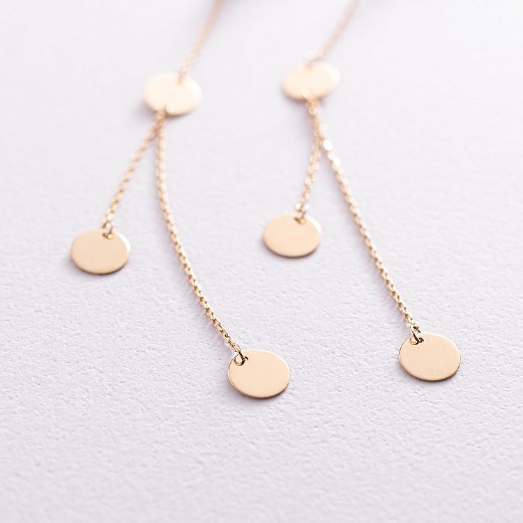 Сережки "Монетки" в жовтому золоті с07644 від ювелірного магазину Онікс - 2