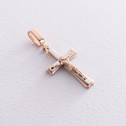 Золотой православный крест "Распятие. Спаси и Сохрани" 250077