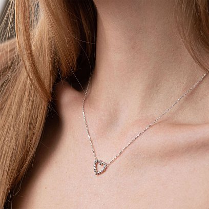 Кольє "Закохане серце" в білому золоті кол01991 №6