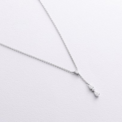 Золоте кольє - краватка з діамантами колб0153nl №7