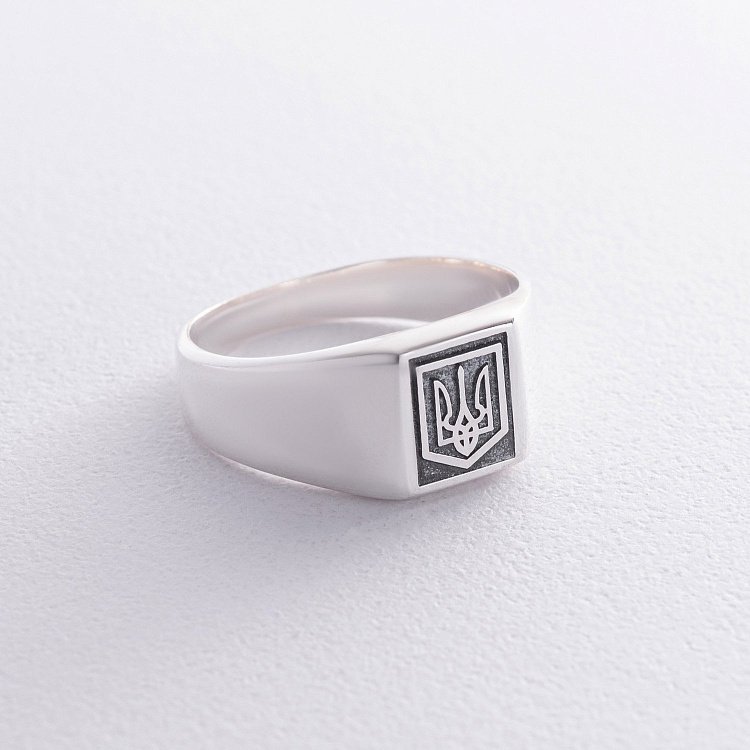 Серебряная печатка "Герб Украины - Тризуб" 112724 от ювелирного магазина Оникс - 5