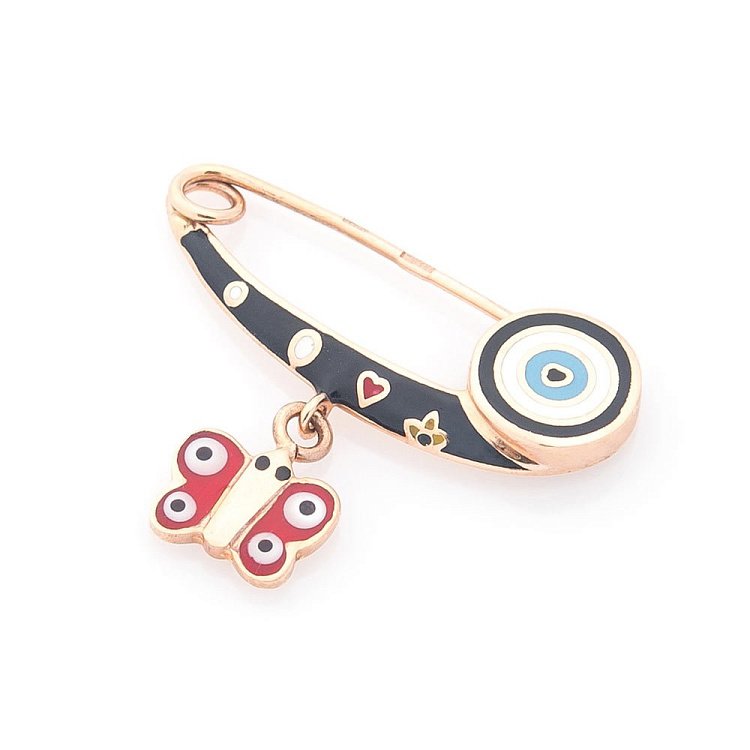 Золота шпилька з метеликом (емаль) зак00104бе від ювелірного магазину Онікс