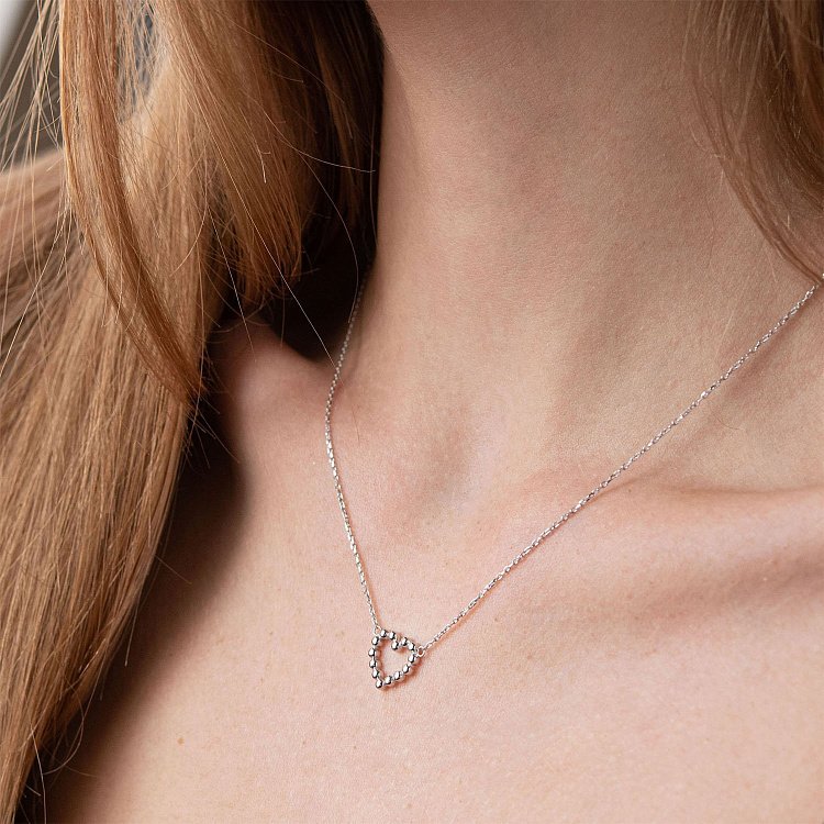 Кольє "Закохане серце" в білому золоті кол01991 від ювелірного магазину Онікс - 6