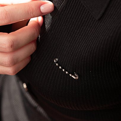 Срібна шпилька з фіанітами 21048 №2