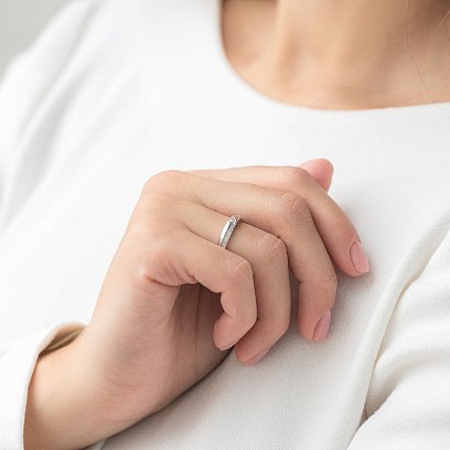 Золотое кольцо с фианитами к06160 №4