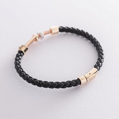 Каучуковый браслет из желтого золота б03987 №3