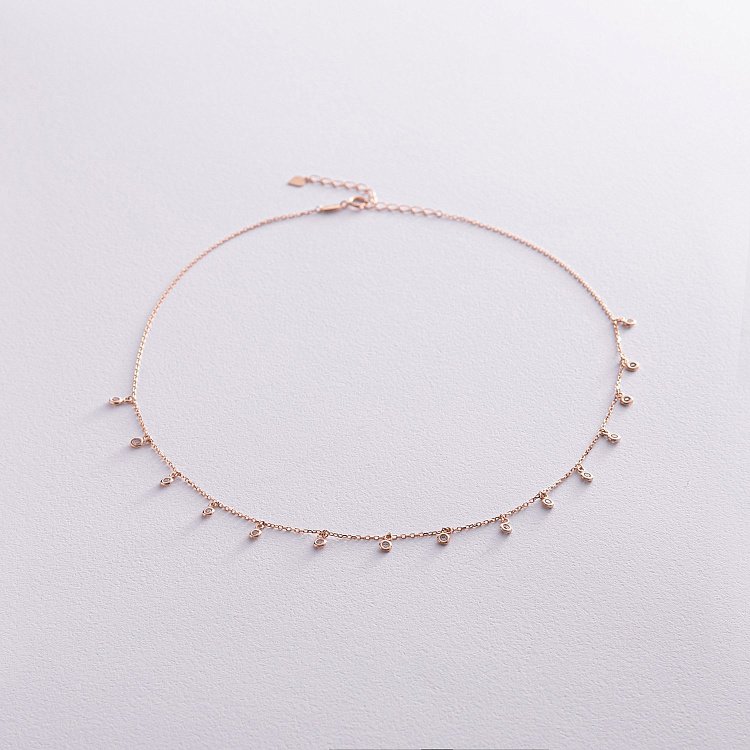 Золоте кольє з фіанітами кол01243 від ювелірного магазину Онікс - 3