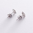 Золоті сережки - пусети "Клевер" (діаманти) E00663mi от ювелирного магазина Оникс - 2