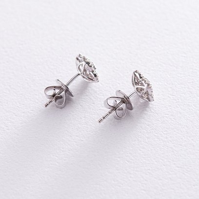 Золоті сережки - пусети "Конюшина" (діаманти) E00663mi №3