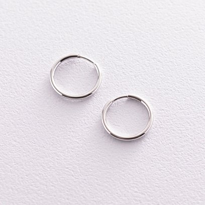 Серьги - кольца в серебре (1.5 см) 122884 №3